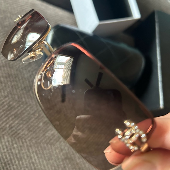 Chanel Swarovski crystal logo square sunglasses - Picture 12 of 16